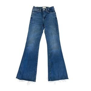Frame Le Easy Flare Jeans, Womens Size 25, frayed hem